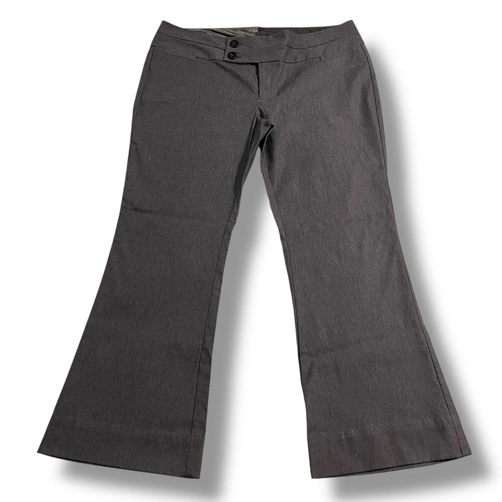 Maurices Studio Y Womens Dress Pants Trousers Flare Leg Lightweight Gray 15 16 - Picture 2 of 10